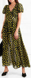 Shirred Polka-Dot Silk-Georgette Maxi Dress *Low Stock*