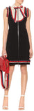 Black Sleeveless Ruffle-Web-Trim Dress