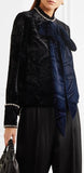 Crystal-Embellished Embossed Velvet Top
