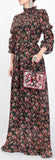 Floral-Print High-Neck Maxi Dress
