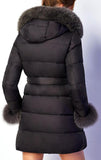 Fur-Trim Puffer Coat in Black - DESIGNER INSPIRED FASHIONS