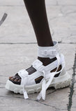 Hiking Spartan Sandals - Black, White, Green, White and Grey