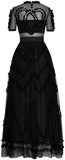 Black Pom-Pom Embellished Tulle Gown | DESIGNER INSPIRED FASHIONS