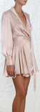 Wrap Mini Dress, Beige
