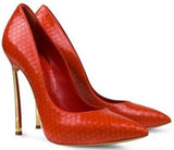 Python Effect Blade Pumps in Black or Red - DESIGNER INSPIRED FASHIONS
