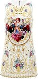 Embellished Cupid Brocade Mini Shift Dress