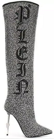 Crystal Studded Logo Boots