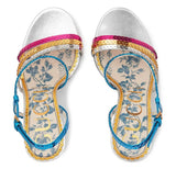 Metallic Leather Sandals with Sequins