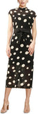 High-Neck Polka Dot Print Dress | DESIGNER INSPIRED FASHIONS