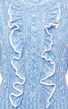 Ruffle Wool Sweater in Blue - DESIGNER INSPIRED FASHIONS