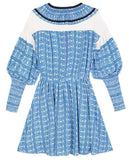 Printed Ruffle-Trim Mini Dress with Drawstring Waist