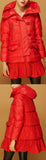 Short Down Coat with Skirt-Hem, Red