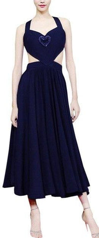 Heart-Embellished Cut-Out Dress