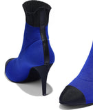 Bicolor Logo Knit & Grosgrain Short Sock-Boots
