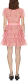 Pink Tiered Lace Mini Dress