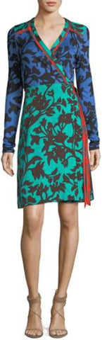 Mixed Jersey Wrap Dress