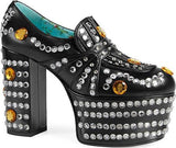 'Amilina' Embellished Platform Loafer - Black, Red, Metallic Gold | DESIGNER INSPIRED FASHIONS
