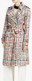 Scribble Check Trench Coat