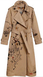 Sketch Print Cotton Gabardine Trench Coat, Honey