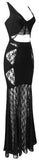 Black Lace Bandage Maxi Gown