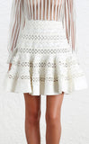 Double-breasted Crochet-Paneled Linen Jacket & Havoc Corded Skirt