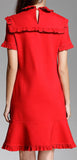 Red Ruffle-Trim Mini Dress