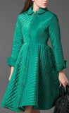 Quilted Flared Coat in Black or Green - DESIGNER INSPIRED FASHIONS