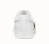 White Leather Monster Eye Sneakers - Silver or Gold
