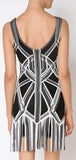 'Charoletta' Basket Weave Fringe Jacquard Dress - DESIGNER INSPIRED FASHIONS