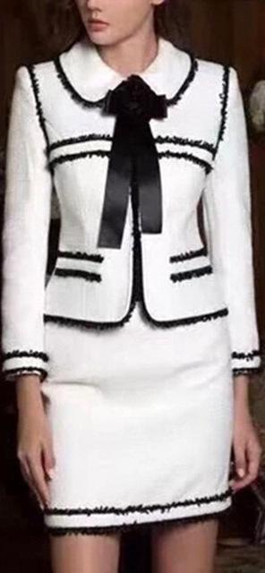 Frayed Tweed Suit Jacket & Skirt Set | DESIGNER INSPIRED FASHIONS