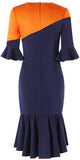 Color-Block Crystal-Embellished Dress