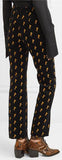 Embroidered Cotton-Blend Velvet Straight-Leg Pants
