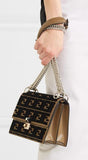 Kan I Small Flocked Leather Shoulder Bag