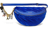 Small Velvet Jacquard Logo Belt Bag - Blue or Black