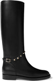 Studded Leather Knee Boots