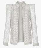 Embellished Military Jacket - White *Only a few left*