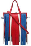 Small Bazar Leather Tote Bag W/Fringe