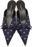 Satin BB Knife Mules - Blue or Black