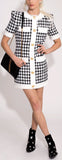 Houndstooth Button Down Tweed Dress