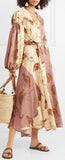 Paula's Ibiza Belted Printed Crepe de Chine Maxi Dress | DESIGNER INSPIRED FASHIONS