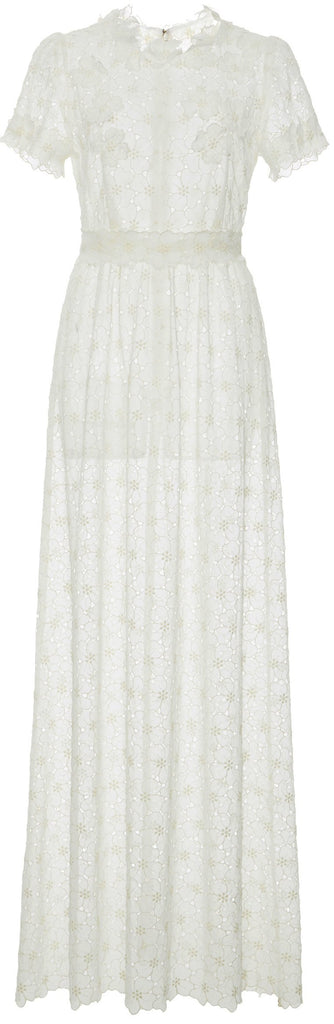 Floral Appliques Embroidered Maxi Dress