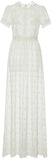 Floral Appliques Embroidered Maxi Dress