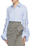 Crystal Ruched-Sleeve Shirt
