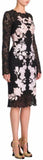 Black Lace Dress with Floral Embroidery