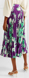 Pleated Printed Midi Skirt