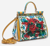 Sicily Floral Bag in Printed Dauphine Leather