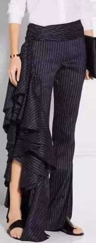 Pinstripe Ruffle Pants