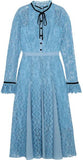 'Eclipse' Corded Lace Midi Dress, Blue