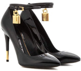 Padlock & Key Embellished Patent Leather Pumps in Nude or Black - DESIGNER INSPIRED FASHIONS