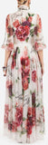 Peony Print Maxi Dress